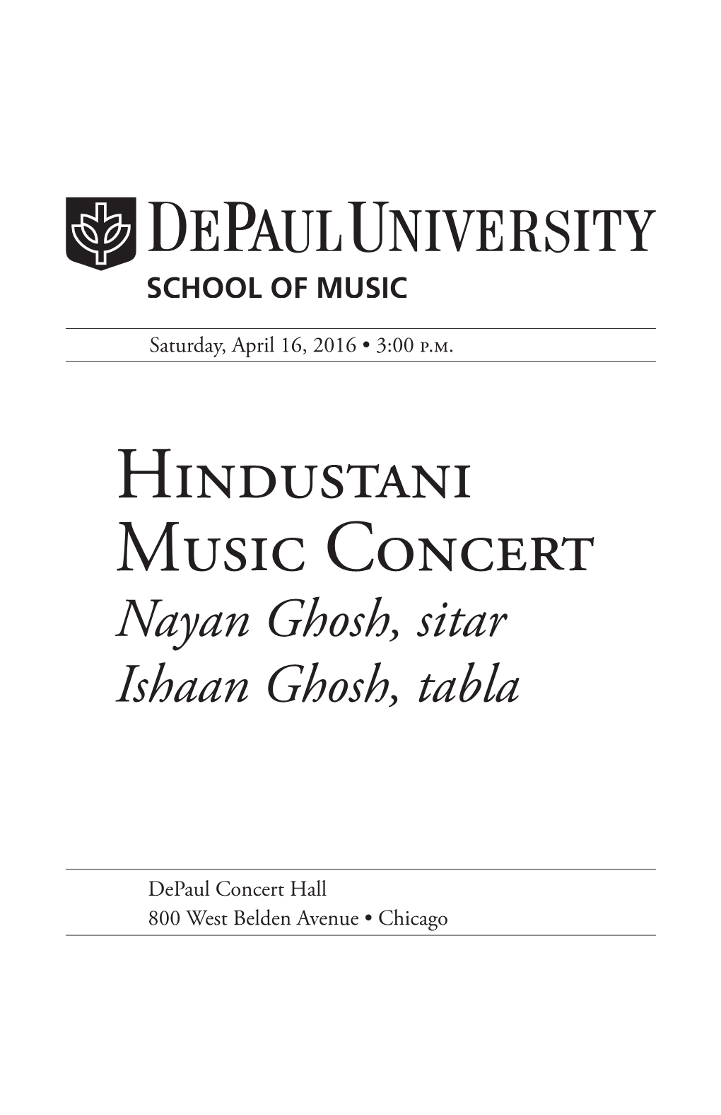 Hindustani Music Concert Nayan Ghosh, Sitar Ishaan Ghosh, Tabla