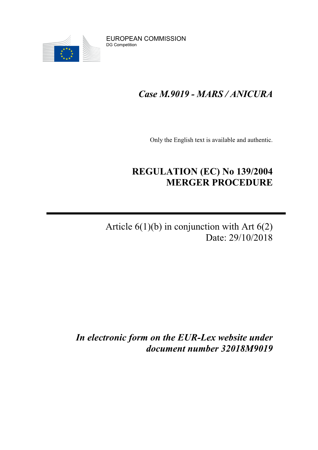 Mars / Anicura Regulation