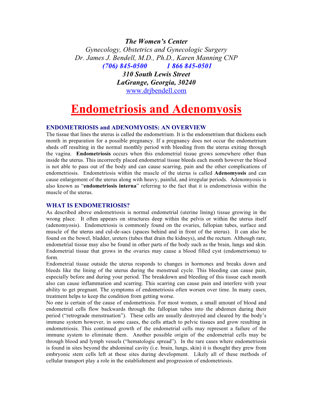 Endometriosis and Adenomyosis