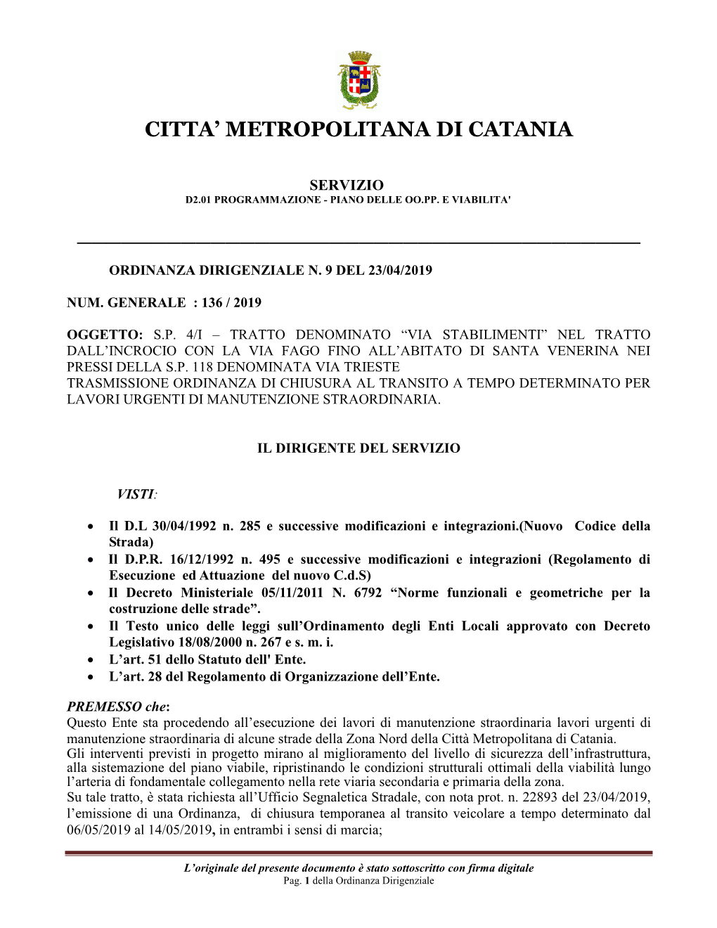 Citta' Metropolitana Di Catania