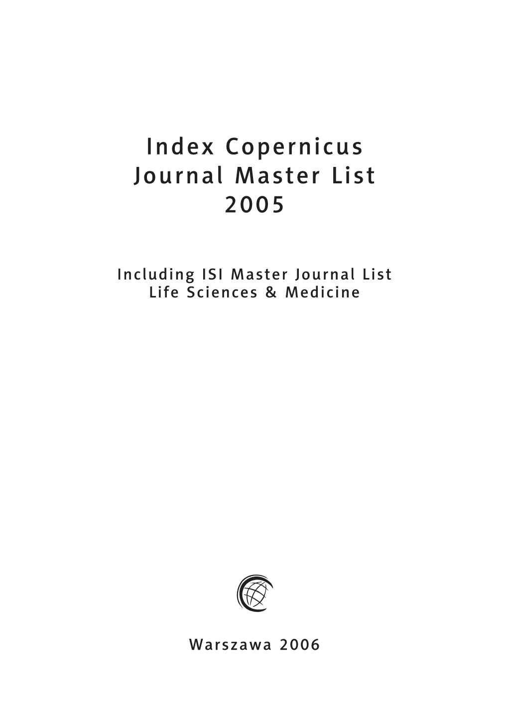 IC Journal Master List 2005