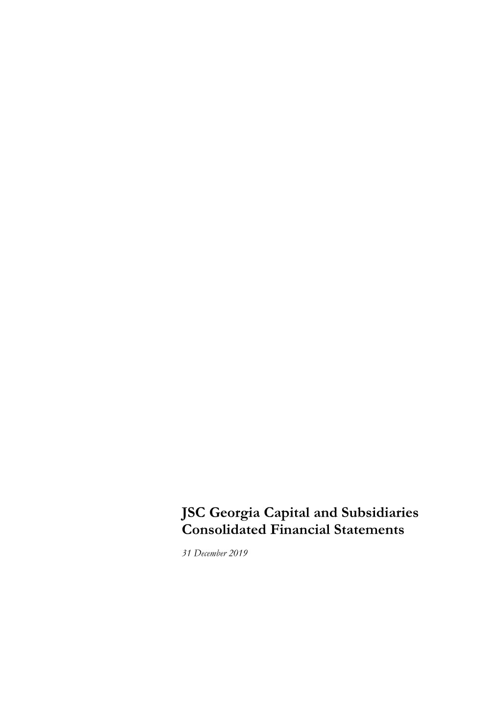 JSC Georgia Capital and Subsidiaries Consolidated Financial Statements