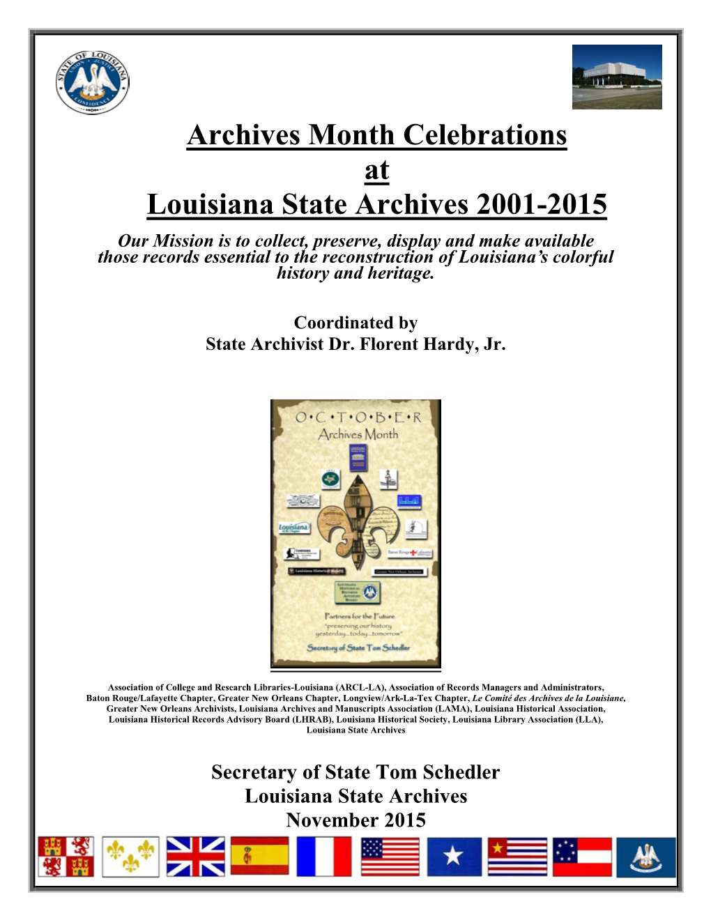Archives Month Celebrations at Louisiana State Archives 2001-2015