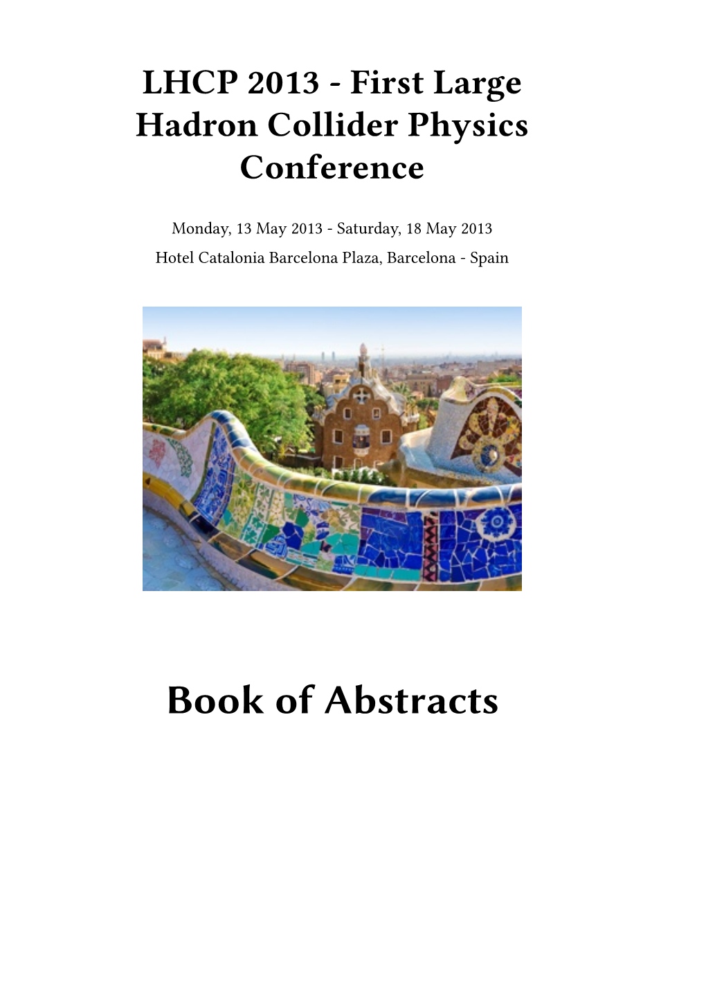 Book of Abstracts Ii Contents