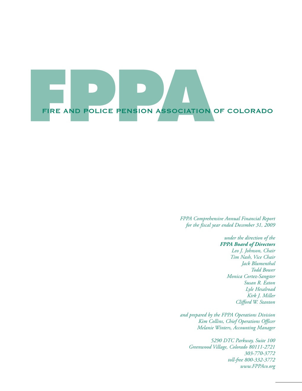 FIRE and POLICE PENSION ASSOCIATION of Colorado