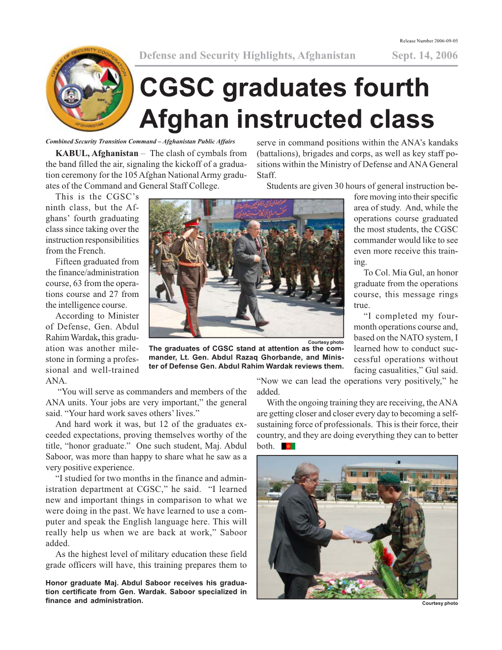 DASH-A 09-05 CGSC Graduation.Pmd
