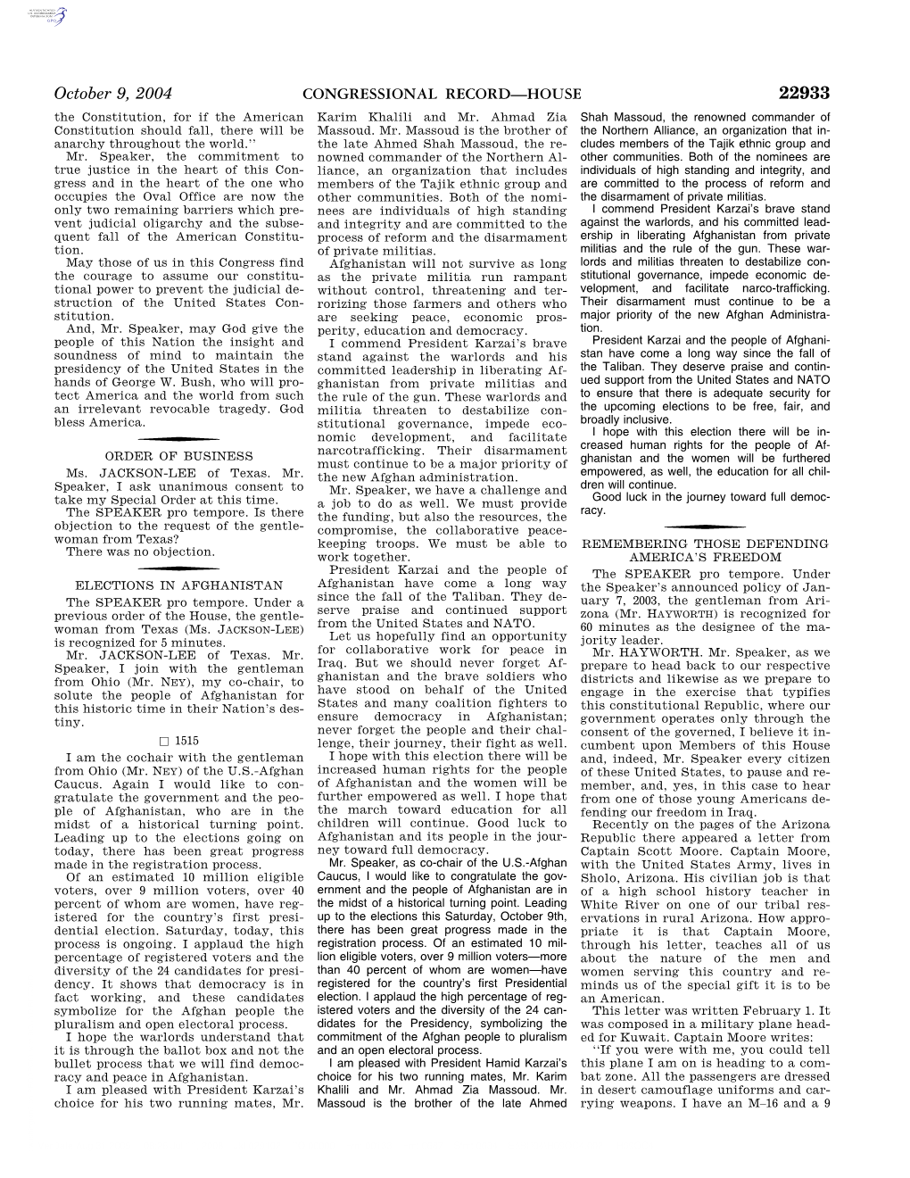 CONGRESSIONAL RECORD—HOUSE October 9, 2004