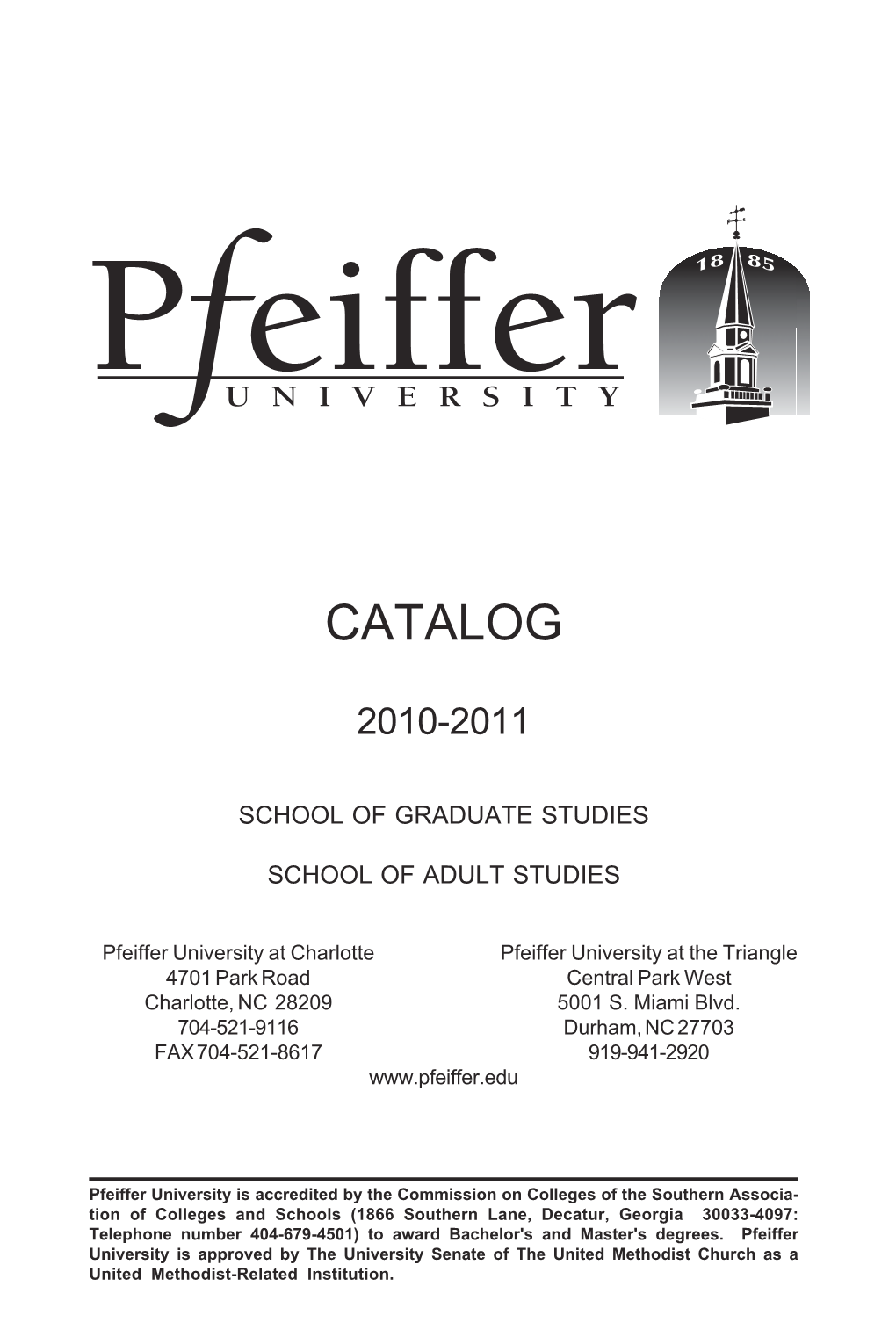 2010-2011 Graduate & Adult Studies Catalog