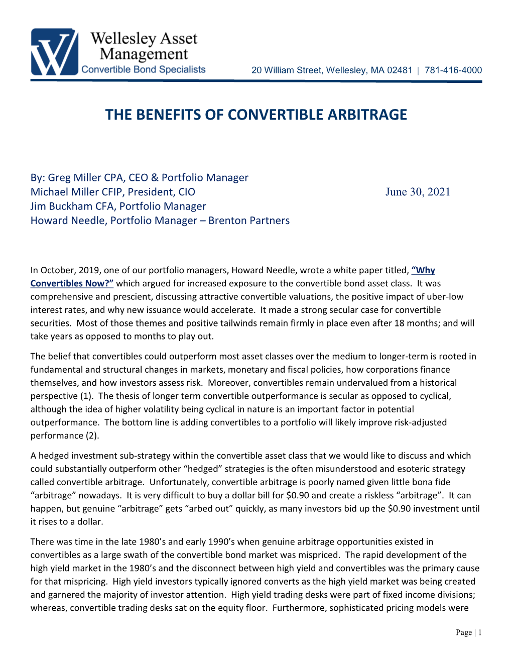 The Benefits of Convertible Arbitrage