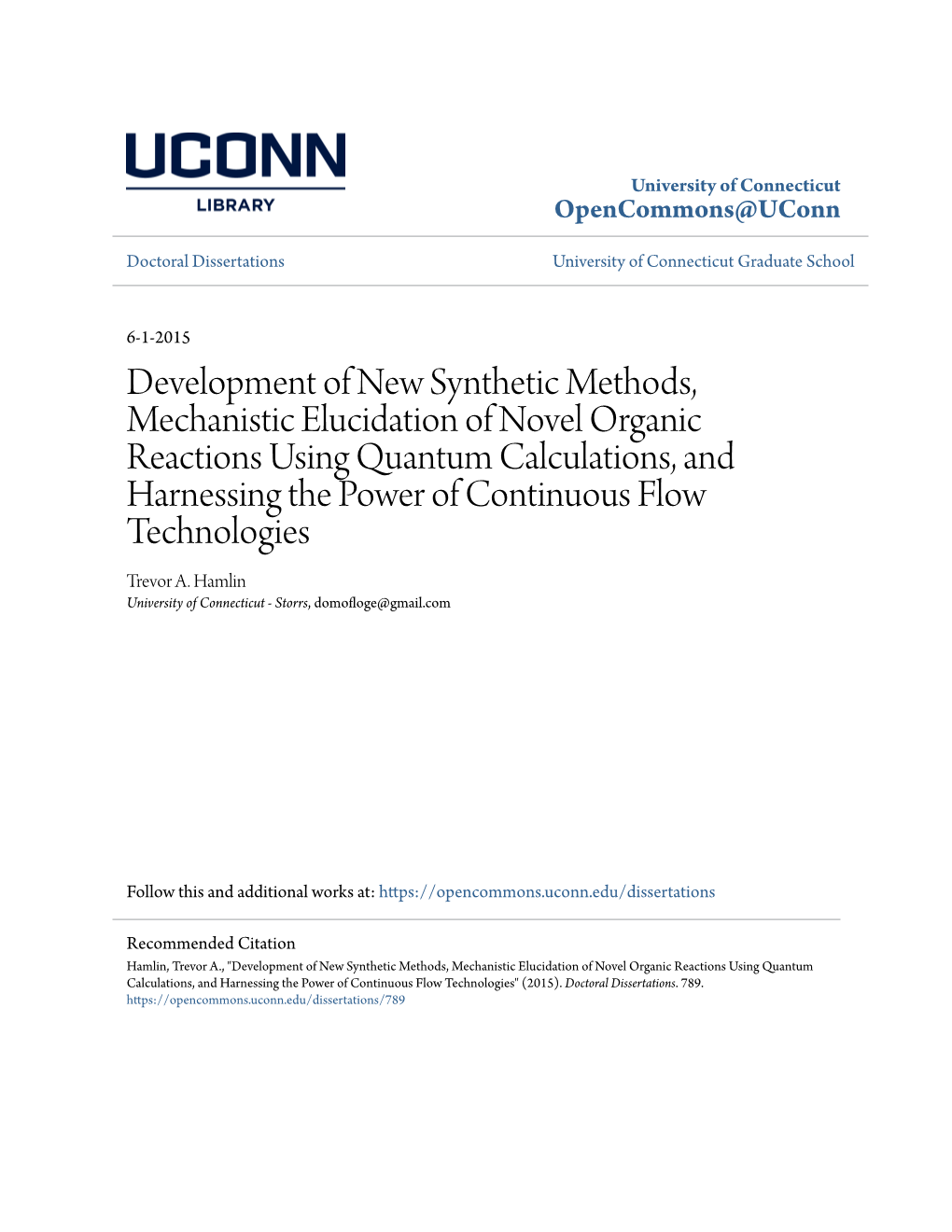 Development of New Synthetic Methods, Mechanistic Elucidation Of