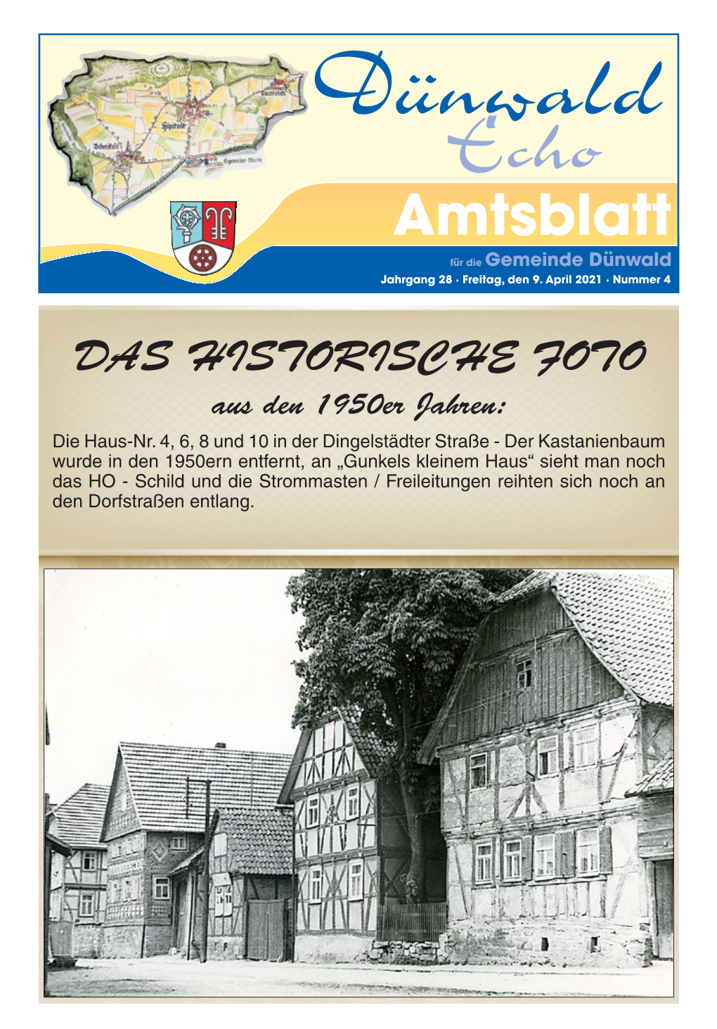 Amtsblatt Für Die Gemeinde Dünwald Jahrgang 28 · Freitag, Den 9