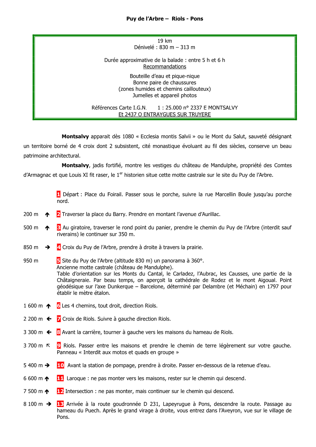 Circuit N° 6 Riols Pons