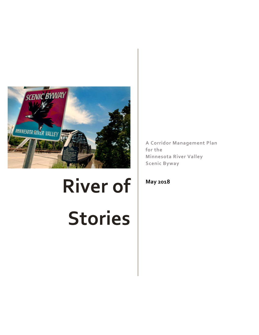 Corridor Management Plan: a River of Stories, 2018