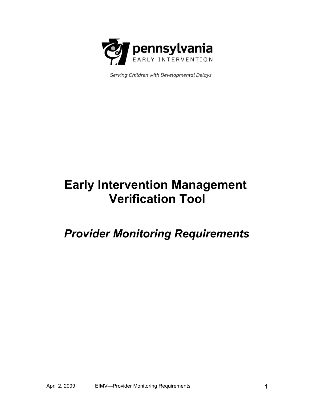 Early Intervention Quality Assurance Tool