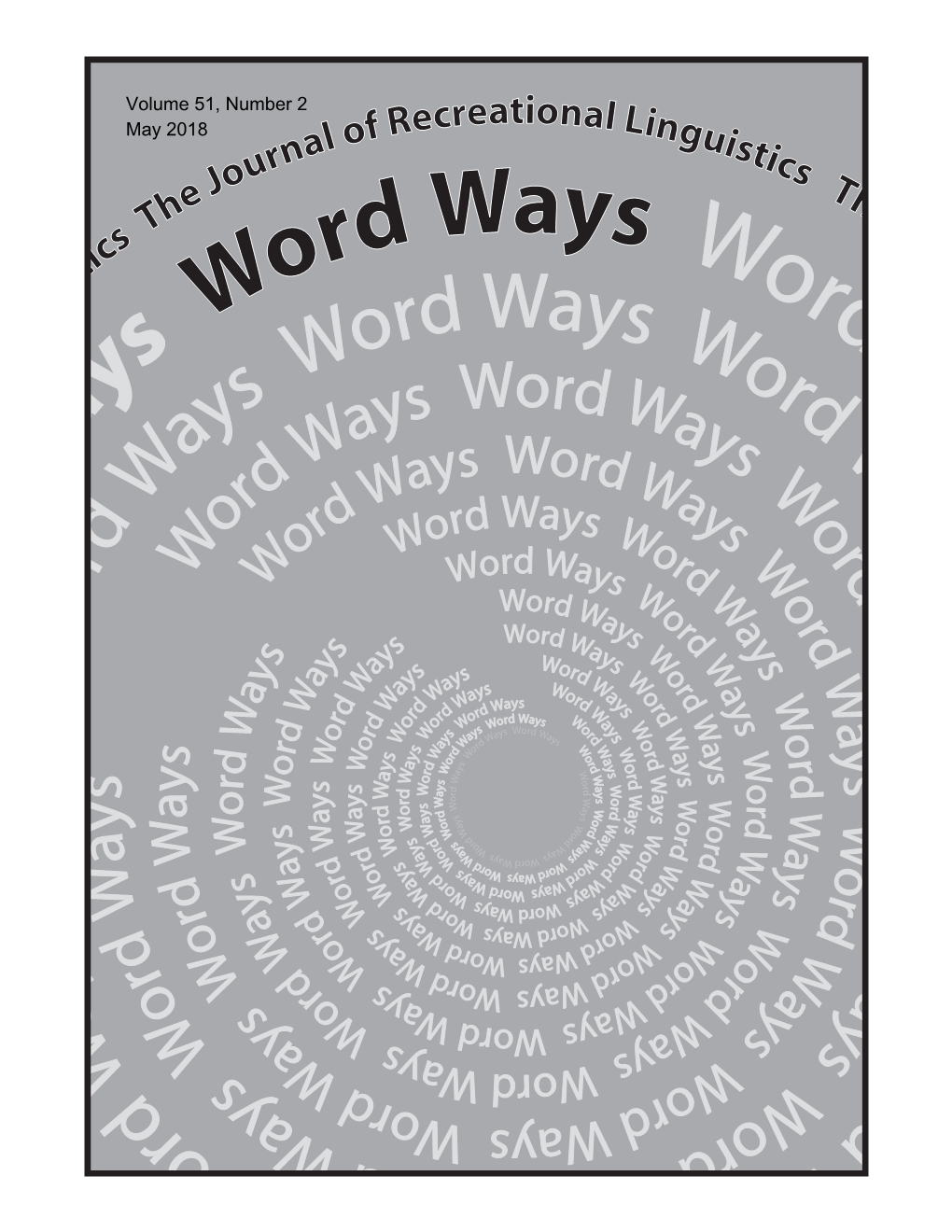 Word Ways V.51 No.2 Complete Issue