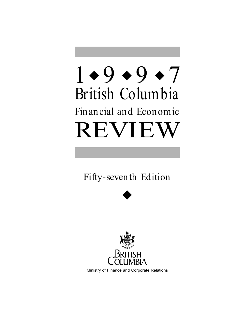 British Columbia Financial & Economic Review 1997