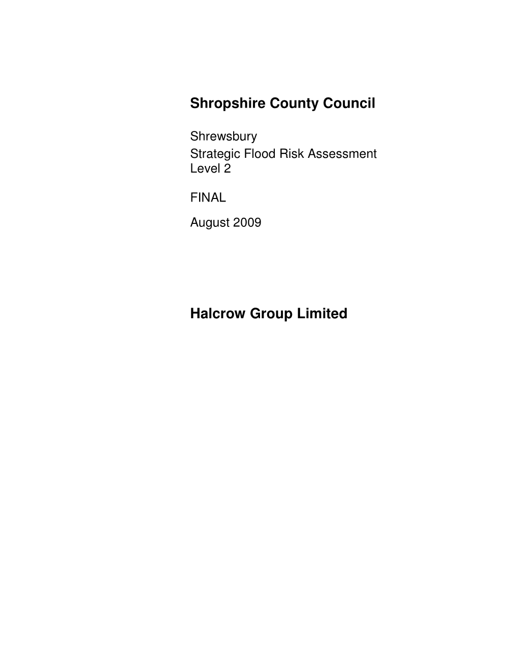 Shropshire County Council Halcrow Group Limited
