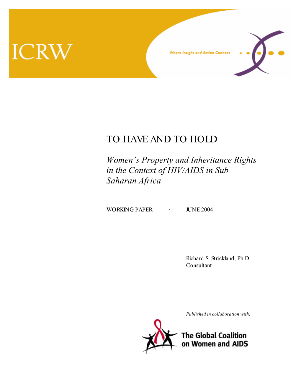 Women's Property and Inheritance Rights in the Context of HIV/AIDS