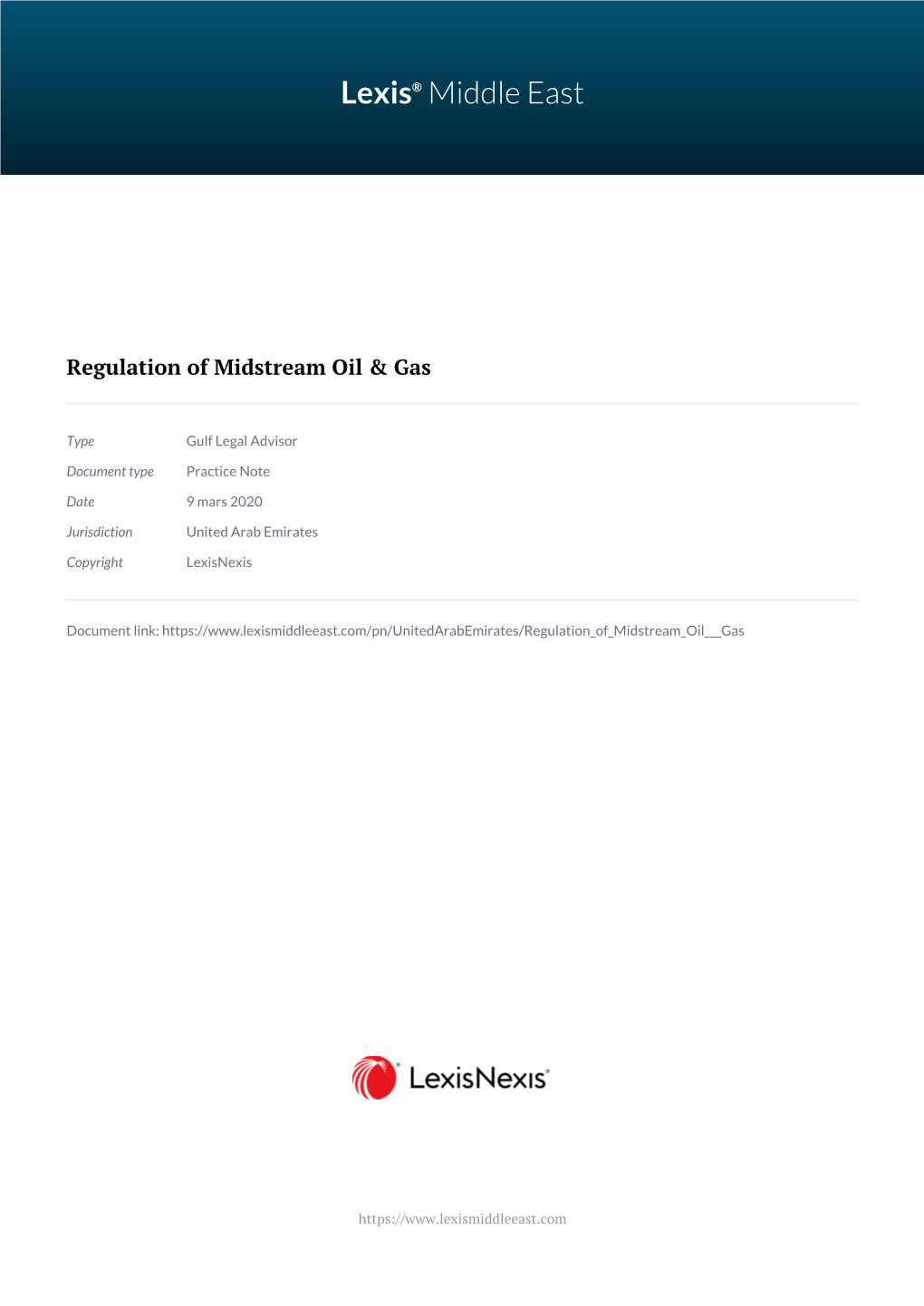 Regulation of Midstream Oil &