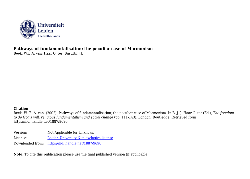 Pathways of Fundamentalization Doctrine