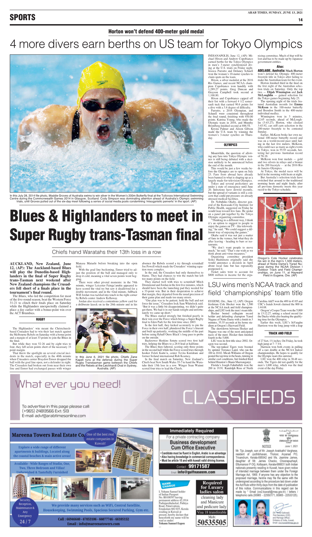 Blues & Highlanders to Meet in Super Rugby Trans-Tasman Final