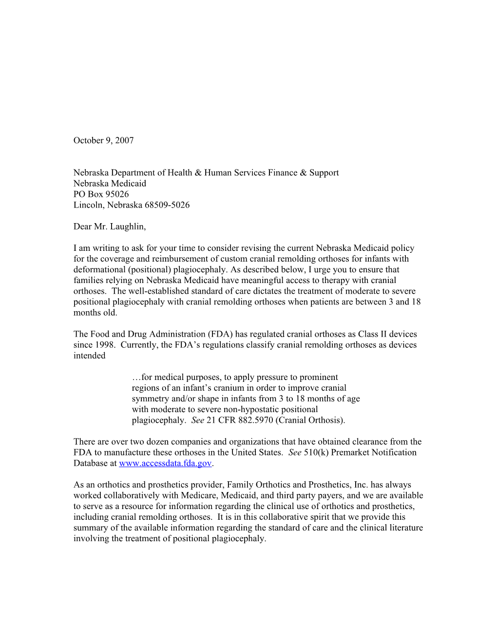 Draft Letter to Texas Medicaid