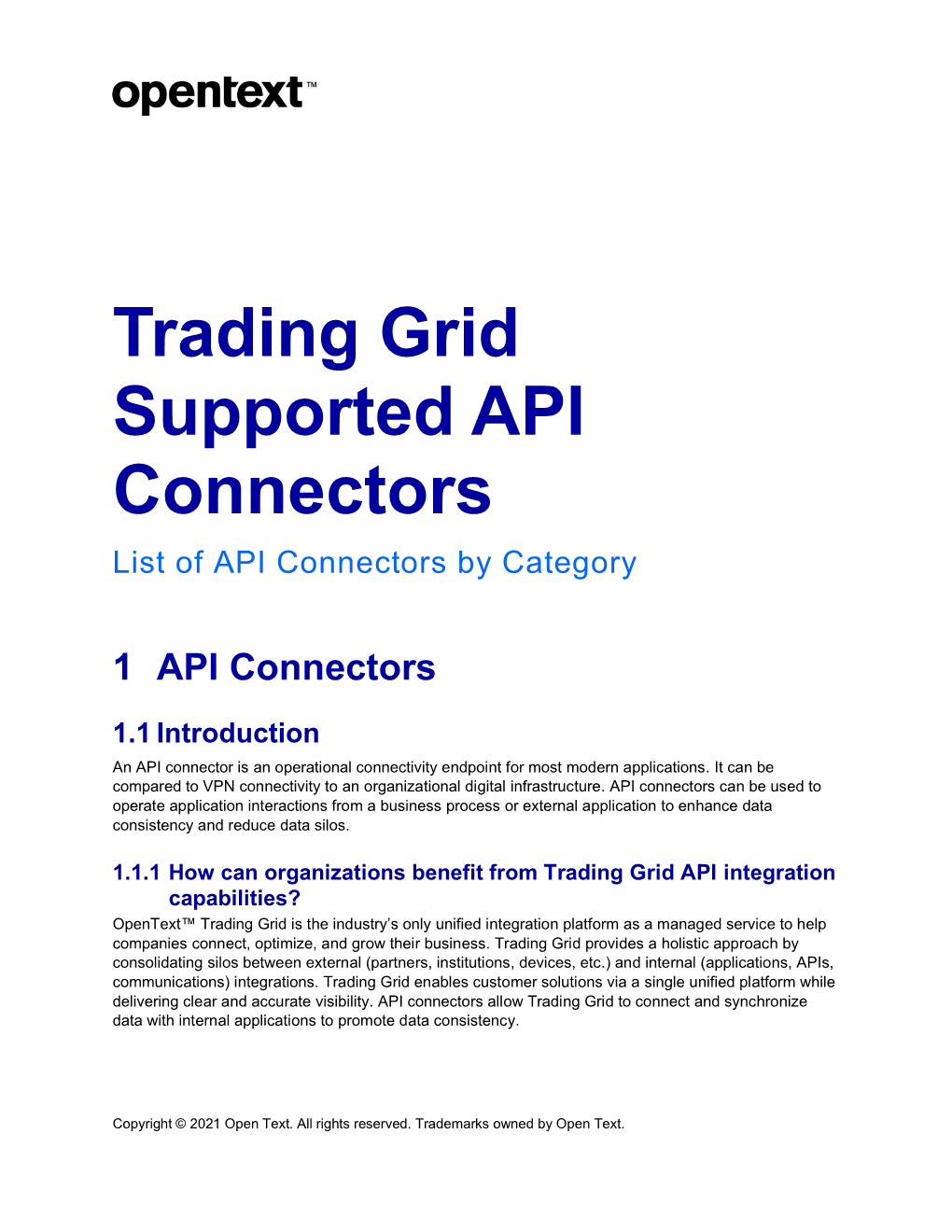 Trading Grid Supported API Connectors List of API Connectors by Category