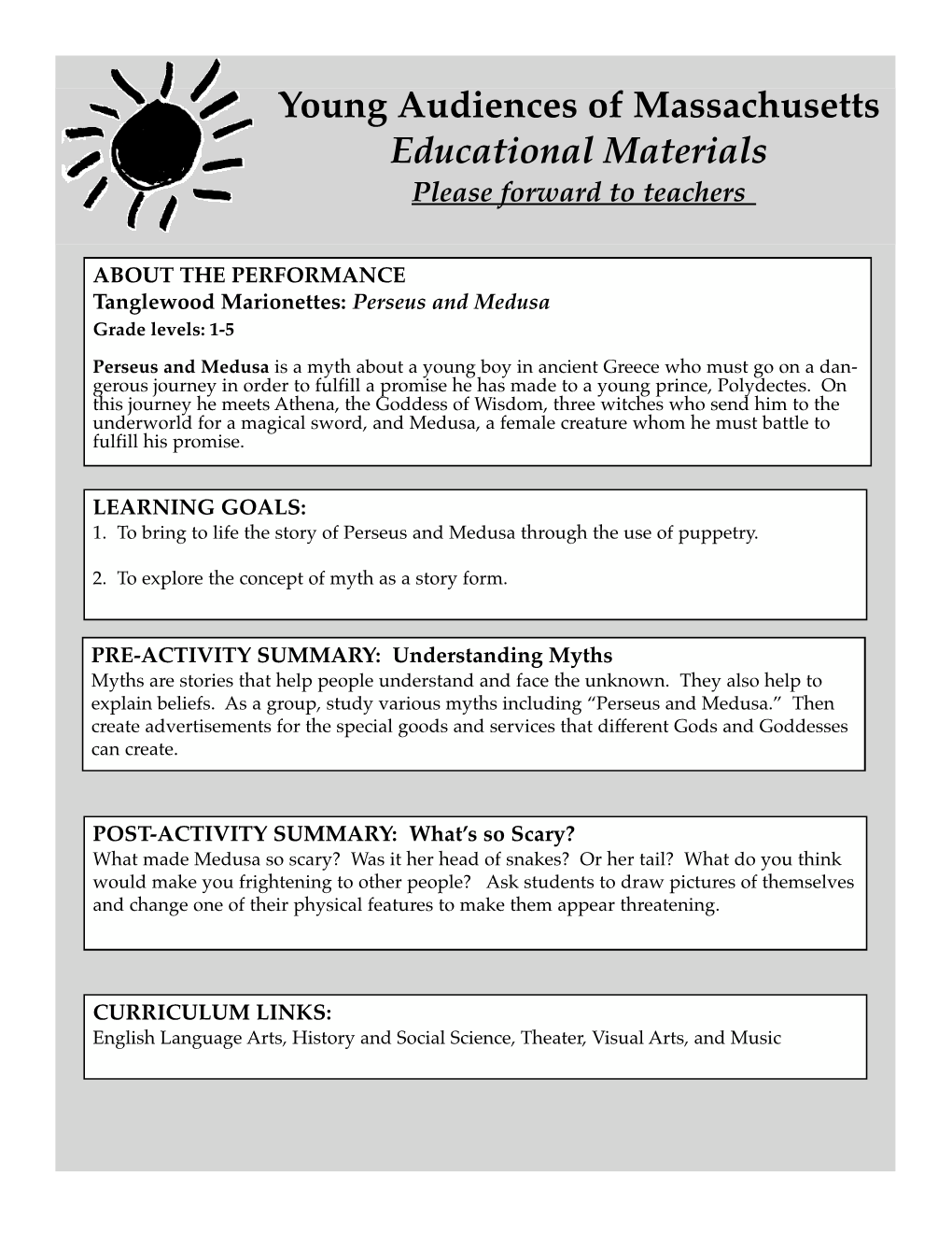 Perseus and Medusa Grade Levels: 1-5