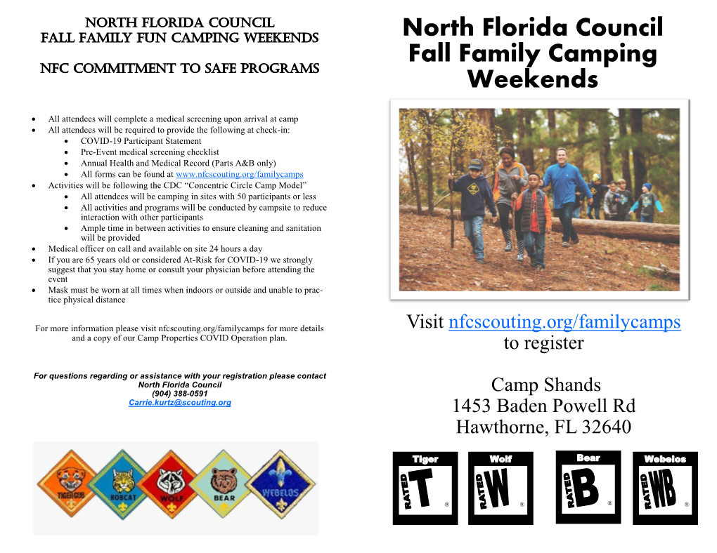 North Florida Council Fall Family Camping Weekends