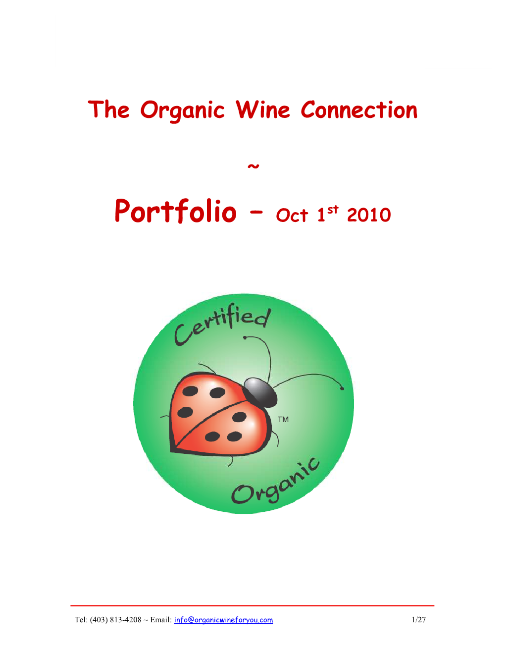 Organic Wine Portfolio