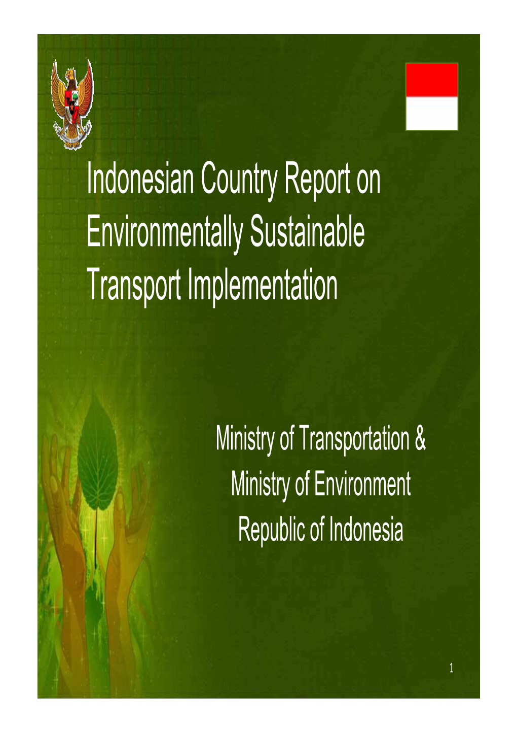 Indonesian Country Report on Environmentally Sustainable Transport Implementation