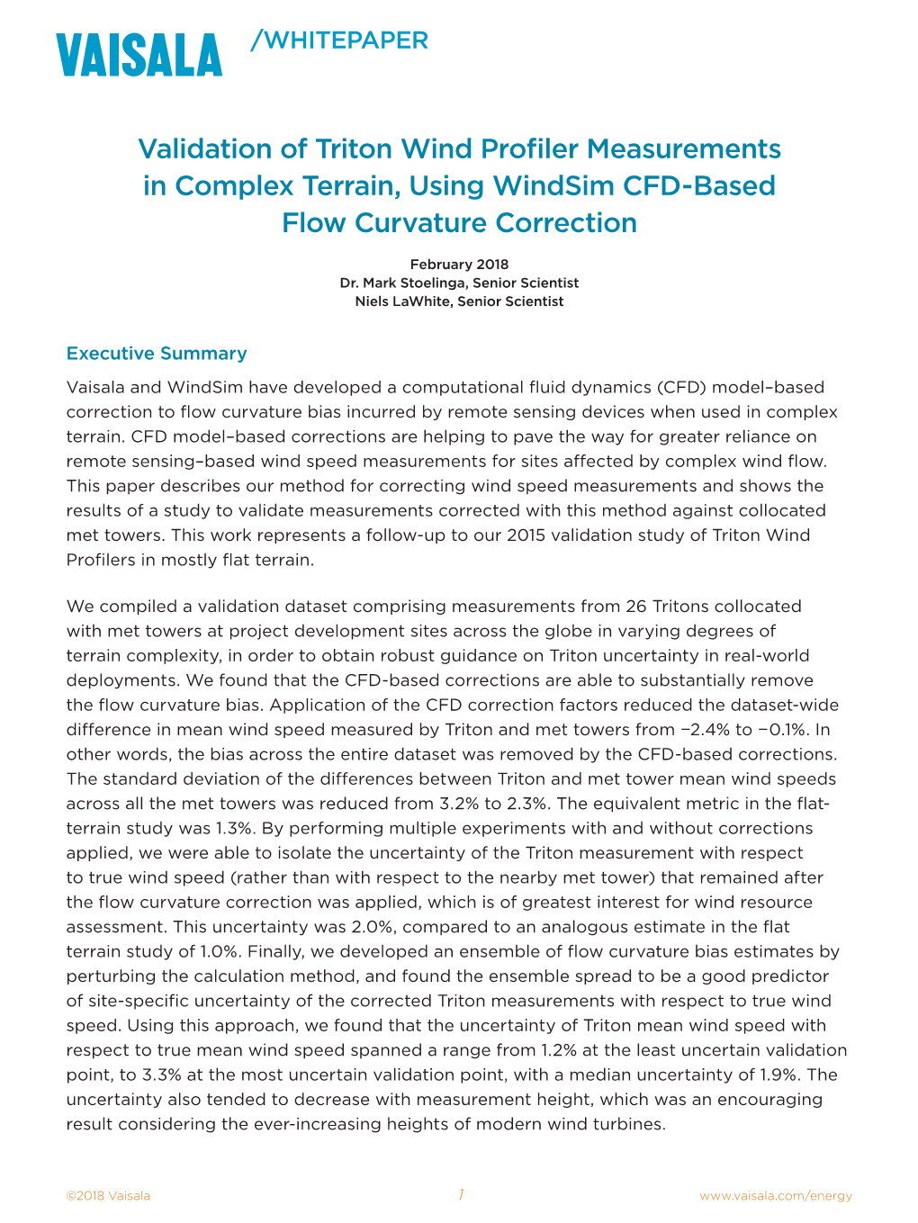 Validation of Triton Wind Profiler Measurements in Complex Terrain, Using Windsim CFD-Based Flow Curvature Correction