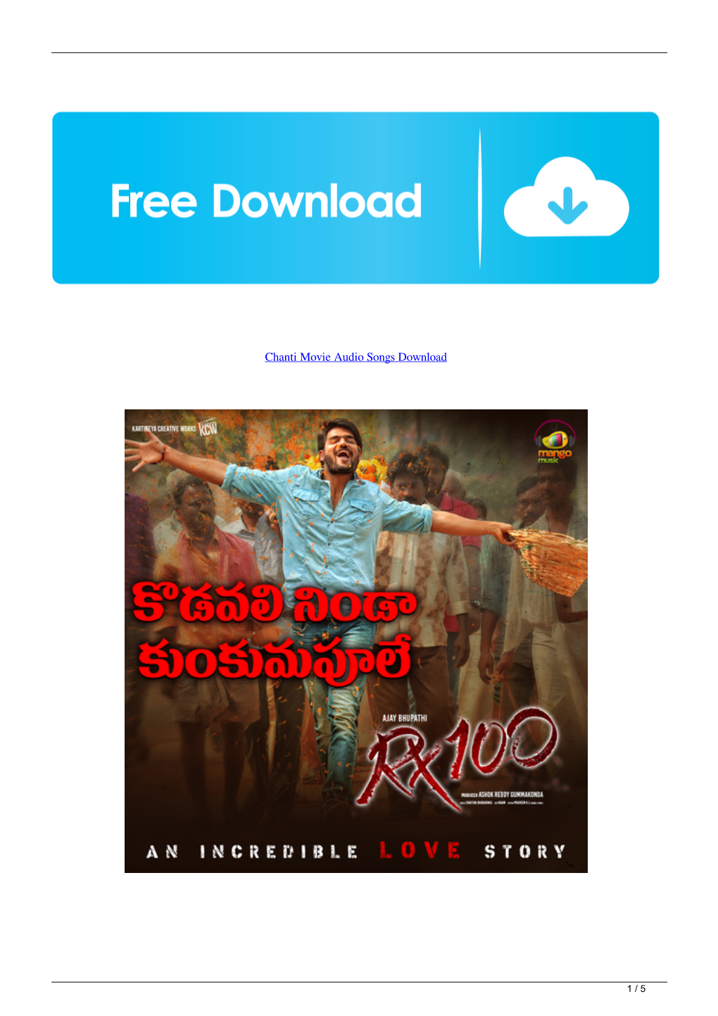 Chanti Movie Audio Songs Download