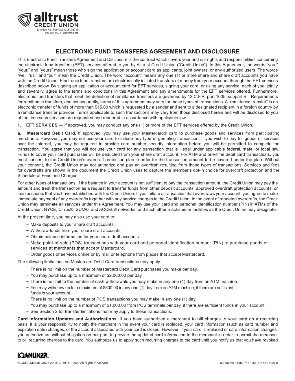Electronic Fund Transfers Agreement and Disclosure
