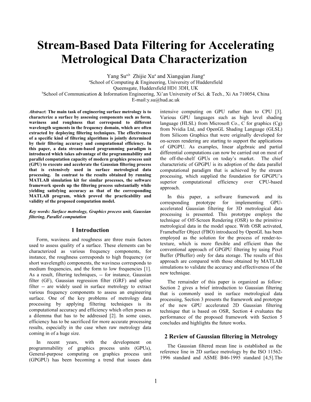 GPU-Accelerated 3D Metrological Data Processing and Characteristic Visualization