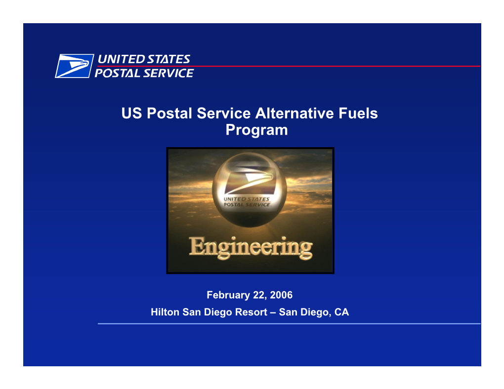 US Postal Service Alternative Fuels Program