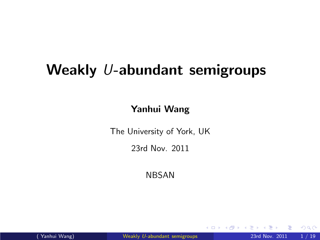 Weakly U-Abundant Semigroups