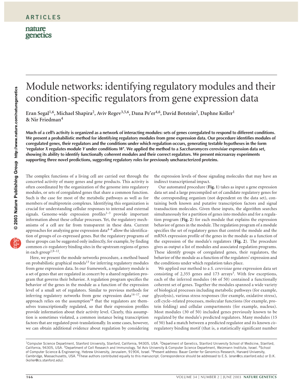 Identifying Regulatory Modules and Their Condition-Specific Regulators from Gene Expression Data