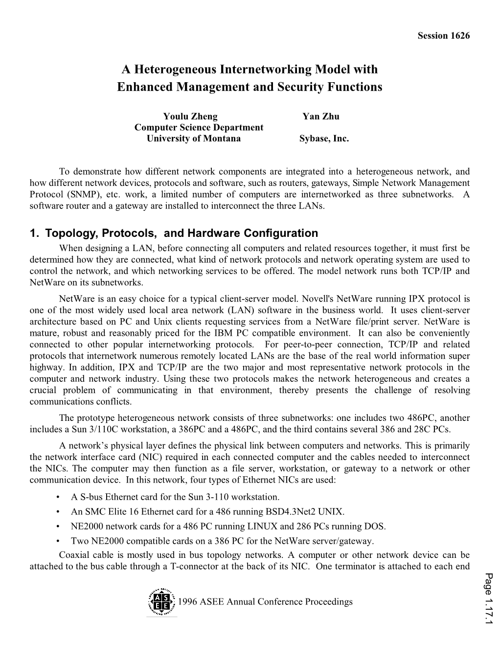 A Heterogeneous Internetworking Model with Enhanced Management and Security Functions