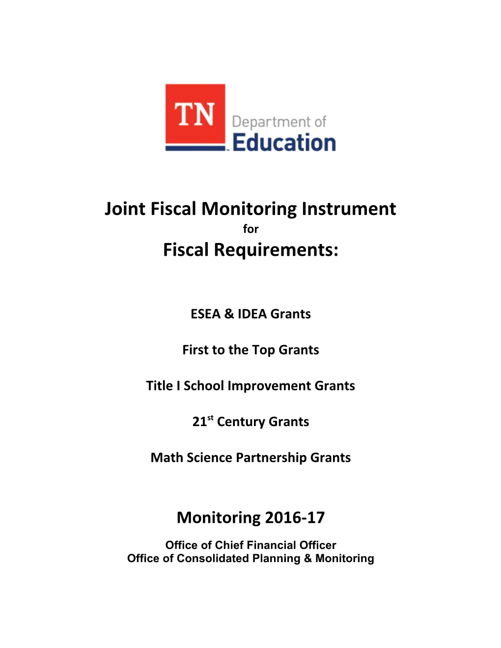 Joint Fiscal Monitoring Instrument