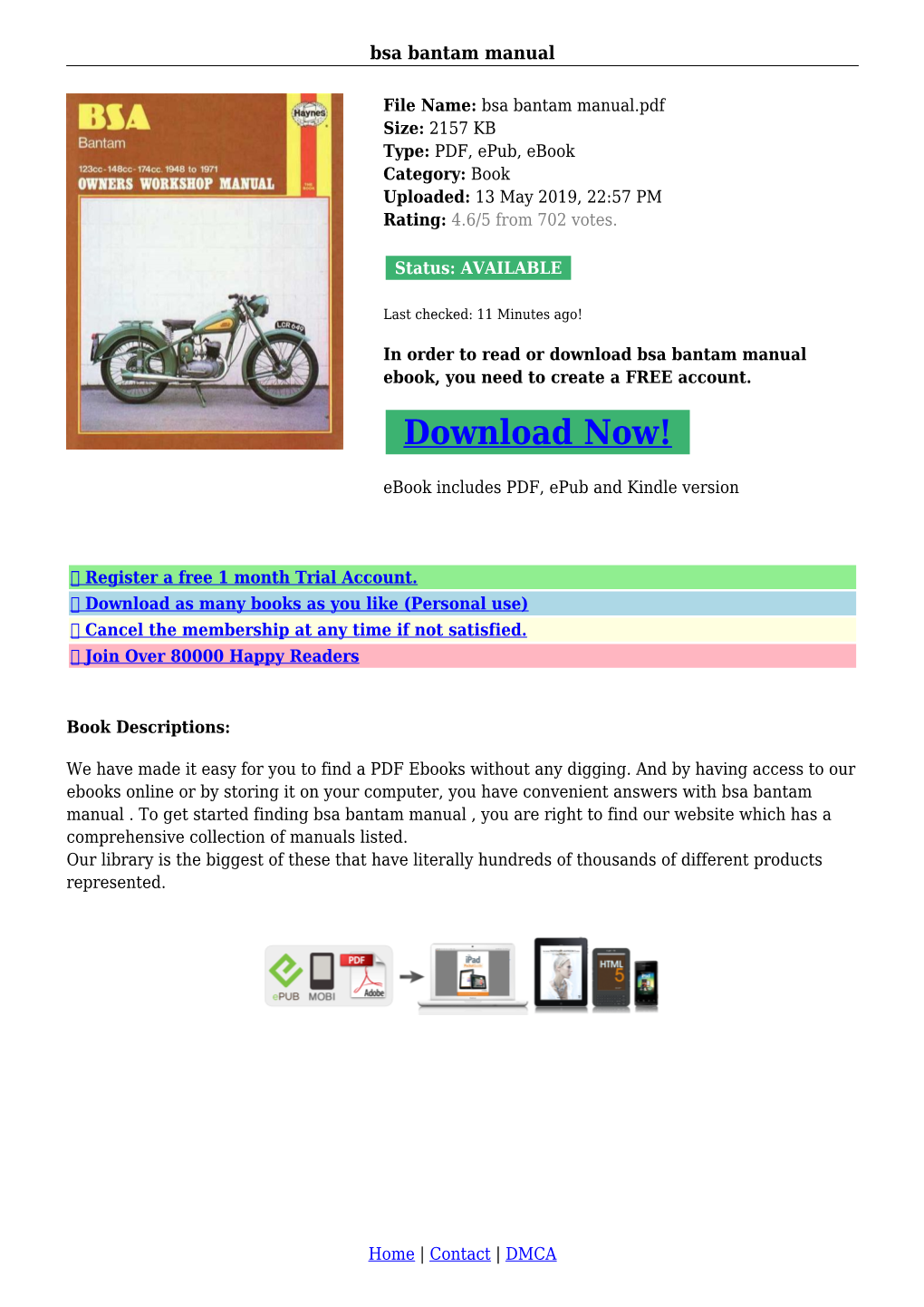 Bsa Bantam Manual