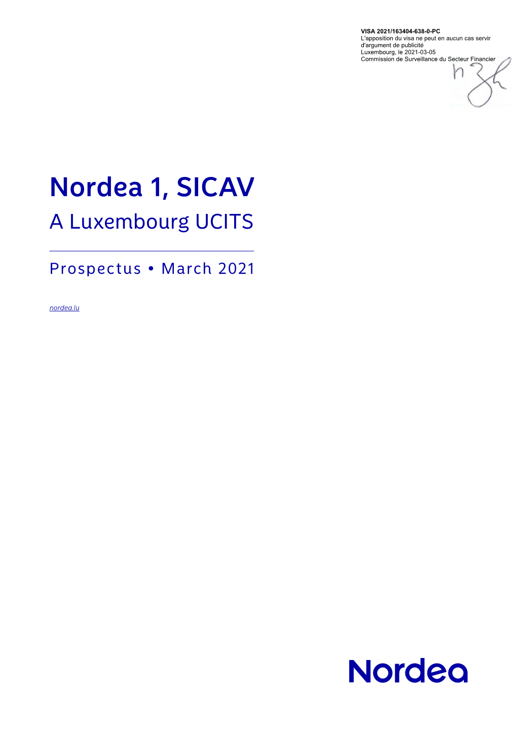 Nordea 1, SICAV a Luxembourg UCITS