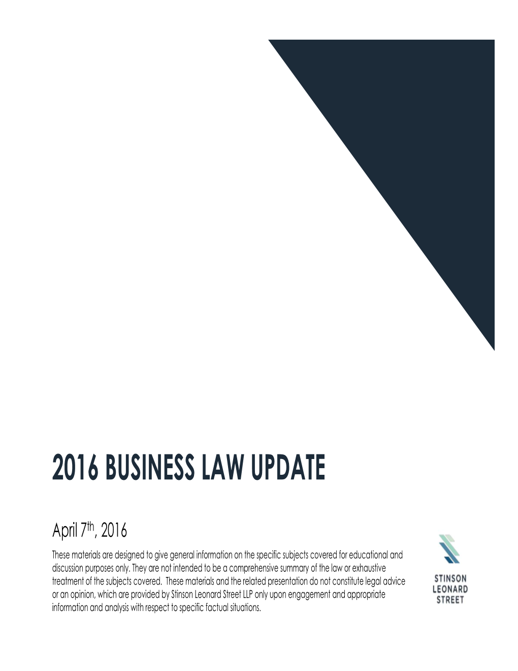 2016 Business Law Update