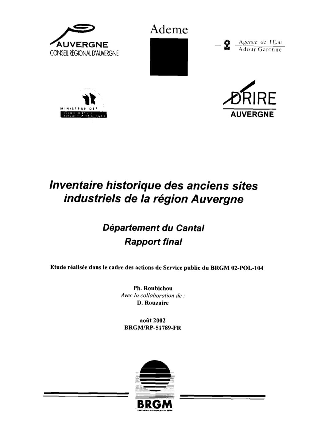 Inventaire Historique Des Anciens Sites Industriels De La Région Auvergne