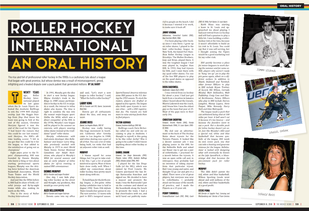 Roller Hockey International an Oral History
