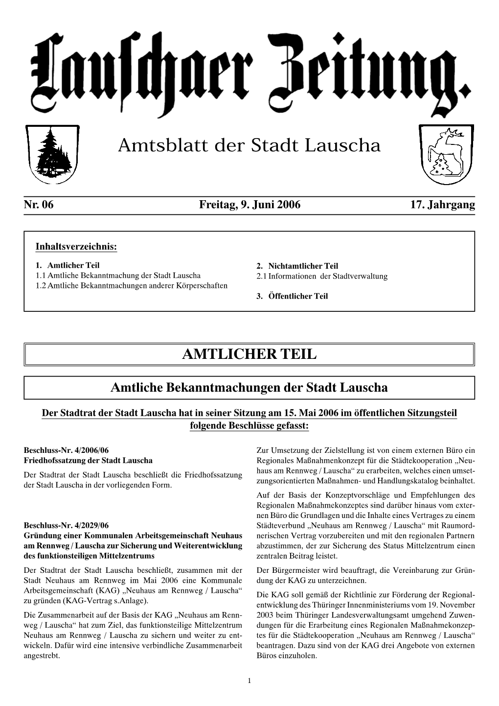 Amtsblatt Der Stadt Lauscha