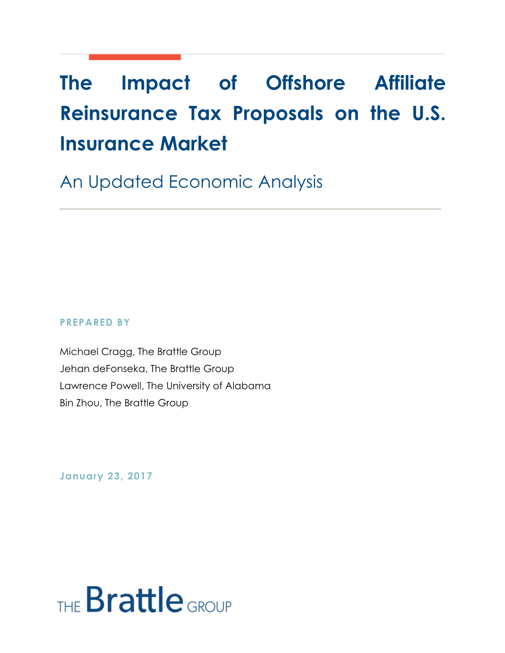 The Impact of Offshore Affiliate Reinsurance Tax Proposals on the U.S