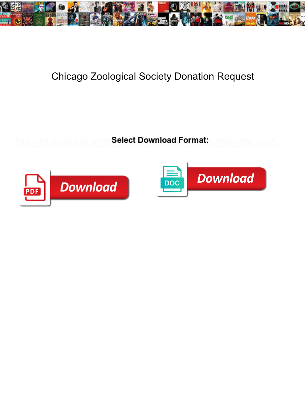 Chicago Zoological Society Donation Request