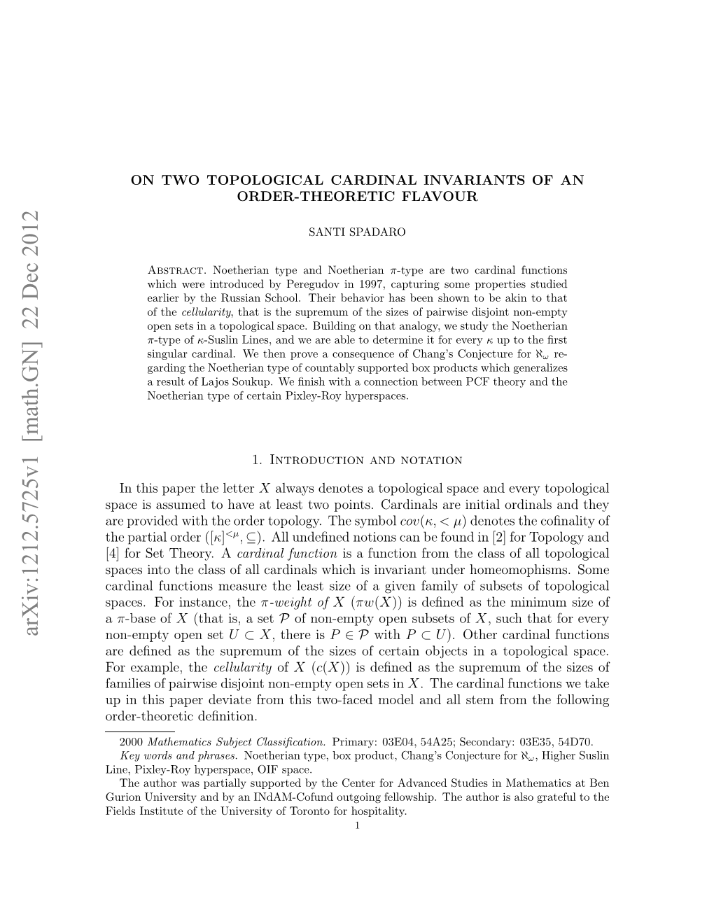 On Two Topological Cardinal Invariants of an Order-Theoretic Flavour 3