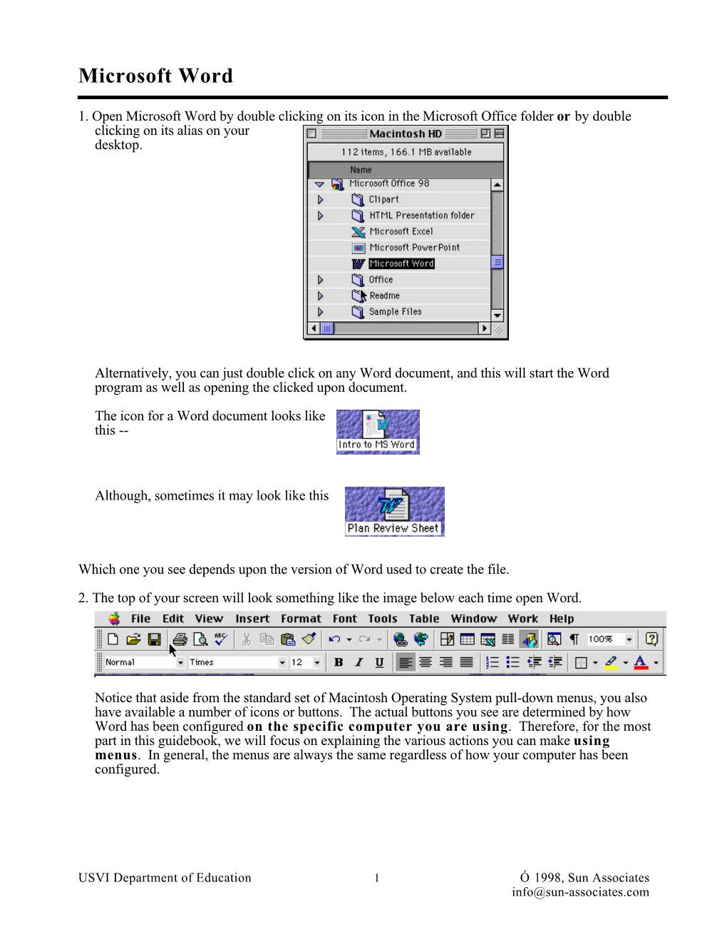 Using Microsoft Word (Plus a Shareware Program Called Flash-It to Capture the Screen Images Which Were Then Brought Into Word As Graphics